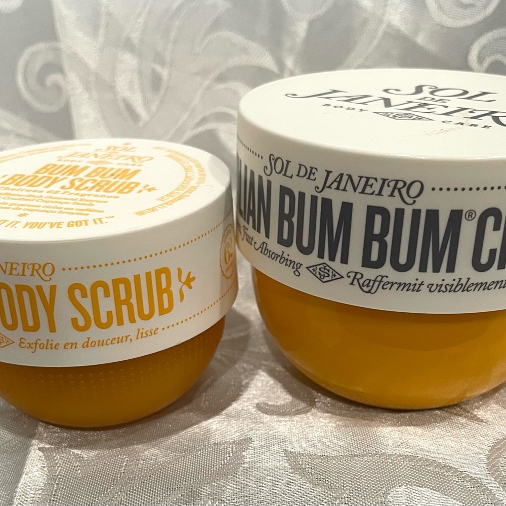 Sol de Janeiro Yellow Brazilian Bum Bum Body Scrub & Cream Duo New - Picture 3 of 5
